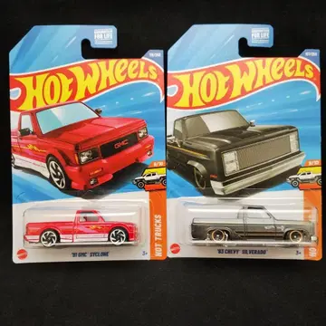 핫휠 US 카드 쉐비 실버라도 GMC 사이클론 총 2대