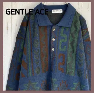 [일본제] 레트로 디자인 옷깃 니트 스웨터 얇은 소재 남성용 구제 의류