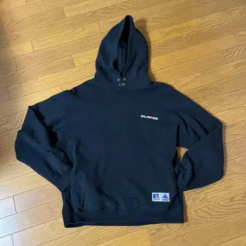 XLARGE 블랙 후드티 Russell Athletic 콜라보