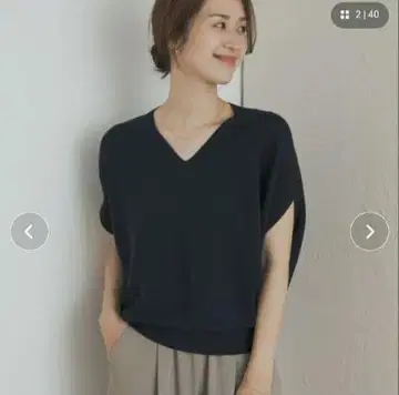 미사용 2025 DOORS V넥 코쿤 니트 여성용 썸머 니트