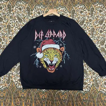 해외 구제 의류 Def Leppard 디플레파드 밴드 맨투맨 썬더 산타