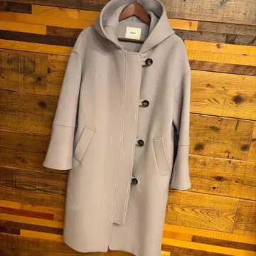 COEL 후드 부착 롱 코트 라벤더