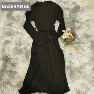 BASERANGE 베이스 레인지 롱 원피스 코튼 리브 블랙 XS