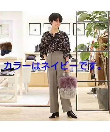 MACPHEE 울 플란넬 스트레이트 카고 팬츠