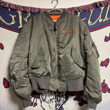 AVIREX MA-1 플라이트 자켓 카키 USA제 아치 로고