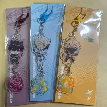 사에키 잇테츠 히바치 마나 우사미 리토 이어지는 아크릴 키링 3개 세트