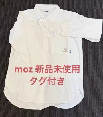 택 포함 미사용 새상품 정가 4,378엔 moz 모즈 코튼 셔츠 화이트