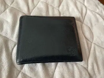 IL BISONTE 블랙 가죽 접이식 지갑