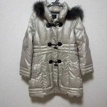 23구 볼륨 퍼 다운 더플 코트 M 44 베이지