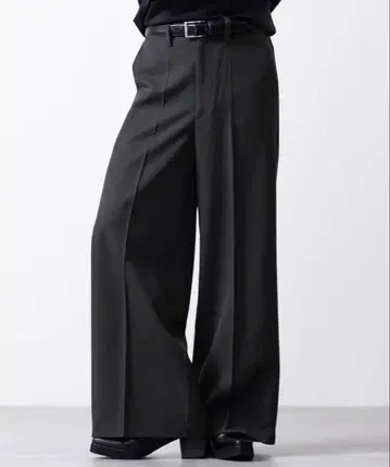 CLEL 백 브러쉬드 TR 플레어 슬랙스 차콜 그레이 XS