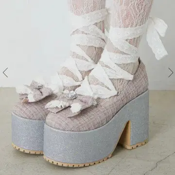 Ank Rouge 앙크루즈 트위드 발레코어 통굽 신발