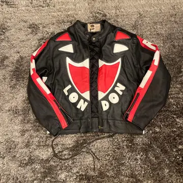 A.M.I. 가죽 라이더 자켓 XL 사이즈 블랙 레드