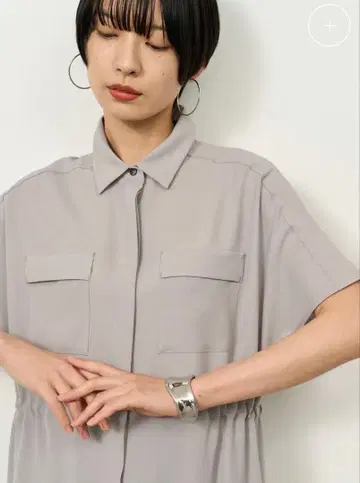 소주 SOEJU 롱 셔츠 원피스 그레이 FreeM 사이즈