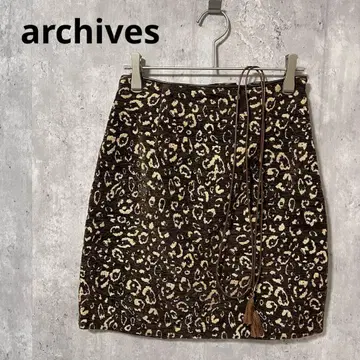 archives 자카드 레오파드 미니 기장 타이트 스커트 캐주얼