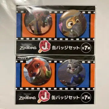 [ 미사용 새상품 ] 주토피아 해피 복권 J상 캔뱃지 세트 2점 세트
