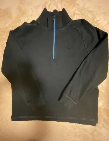 LACOSTE 라코스테 하프 지퍼 맨투맨 블랙 5 코튼 100%