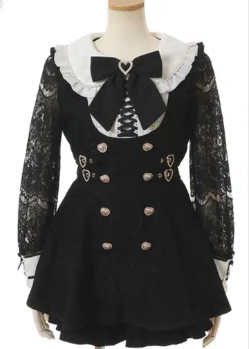 LIZLISA 사이드 하트 버클 레이스 셋업