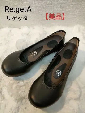 Re:getA 리게타 블랙 플랫슈즈 로우힐 펌프스 새상품급