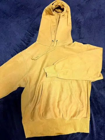 후드 부착 베이지 머스타드 후드티