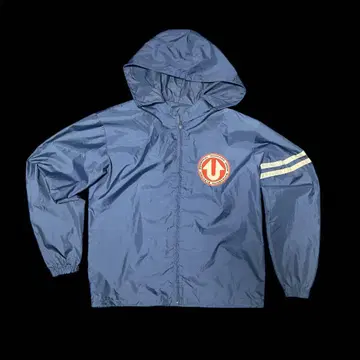 00s 스트릿 나일론 자켓 블루 와펜 자수 라인 구제 의류