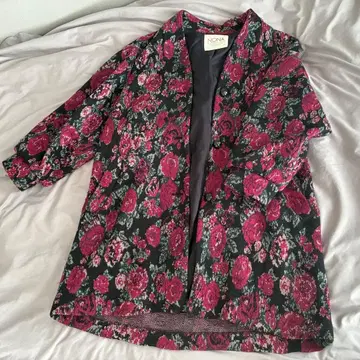 코트 구제 의류 레트로 니트 데드스탁 꽃무늬