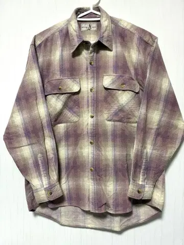 퍼플 옴브레 체크 프린트 플란넬 셔츠 프리넬 타투 스튜디오 야마다 스타일