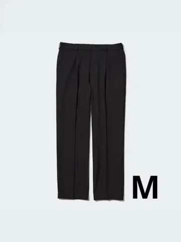 미사용 새상품 유니클로 턱 와이드 팬츠 M 블랙