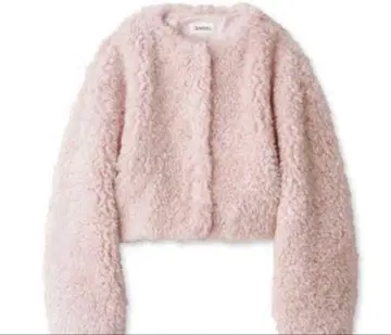 SNIDEL 스나이델 Sustainable 숏 보아 코트 핑크