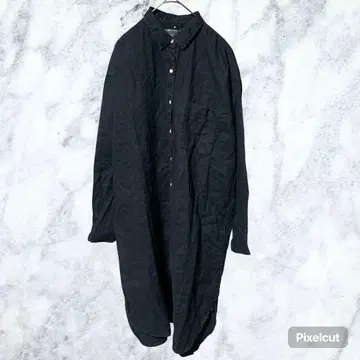 50233 무인양품 프렌치 린넨 워싱 셔츠 원피스 M 린넨 100%