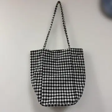 MoRMyRuS 체크 무늬 토트백 북유럽, 생활 잡화점