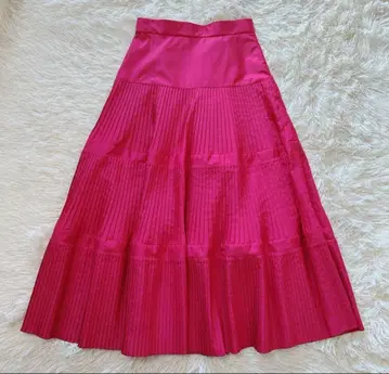 룰루 윌비 플리츠 티어드 롱 스커트