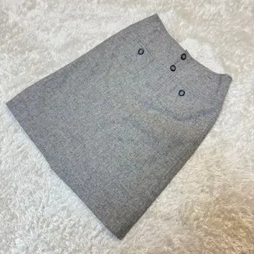 [ELLE SPORTS] 여성용 M 울 스커트 그레이 사다리꼴 심플