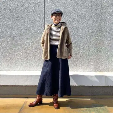 45R 트위드 데님 스커트