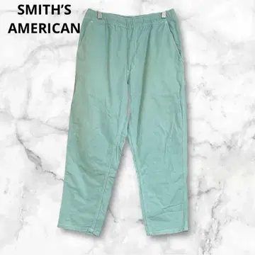 스미스 아메리칸 캐주얼 팬츠 허리밴딩 M 민트 그린 면 100%