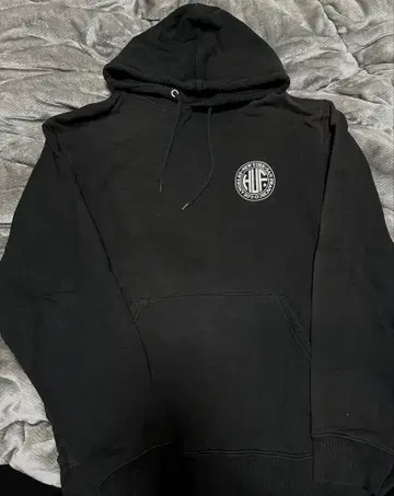 HUF 블랙 후드 부착 후드티