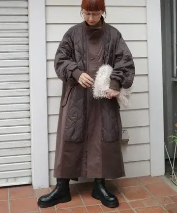 etsinta 절개 맥시 밀리터리 코트