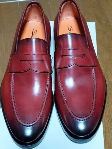 [ 새상품 ] 산토니 Santoni 로퍼 사이즈 6 WINE