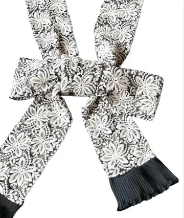 시코키 성인식 후리소데 블랙 화이트 오비 장식 자수 레이스