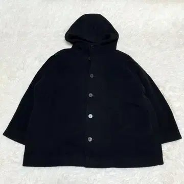 새상품급 요건 레일 후디드 코트 울 블랙 M