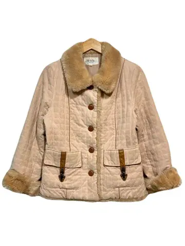 자유구 인조 모피 포함 충전솜 퀼팅 자켓