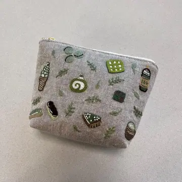 자수 파우치 말차