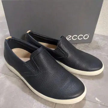 새상품급 23.5cm 에코 블랙 슬립온 소프트 7W 가죽