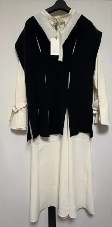 [미사용] PUBLIC TOKYO 니트&셔츠 원피스 세트