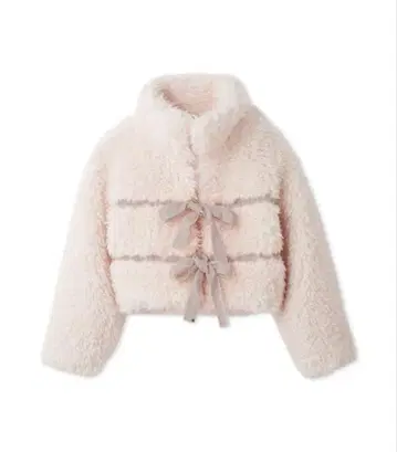 인터넷 완판템 snidel Sustainable 리본 보아 숏코트