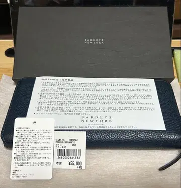 BARNEYS NEW YORK 네이비 장지갑