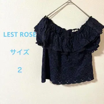 REST ROSE 레스트로즈 네이비 프릴 오프숄더 블라우스