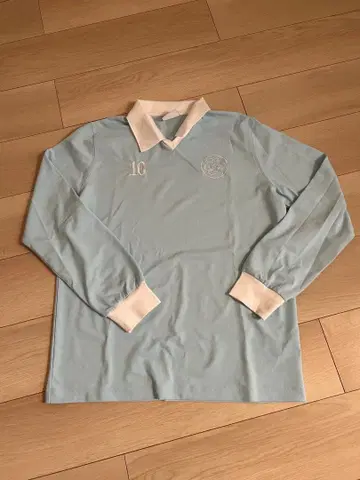 스카이블루 긴팔 피케 셔츠 번호 10 ER 자수