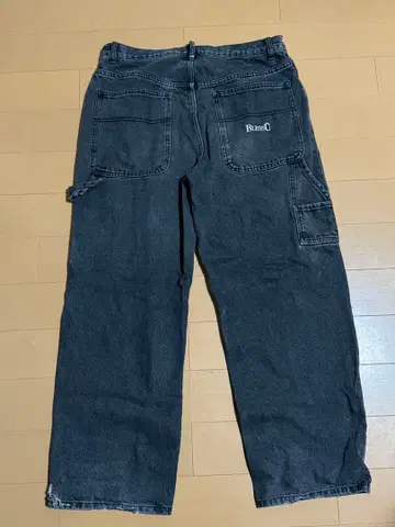 BlessU 블랙 카고 데님 팬츠