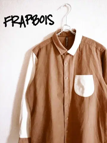 D222283 FRAPBOIS 크라프트 터치 배색 절개 셔츠