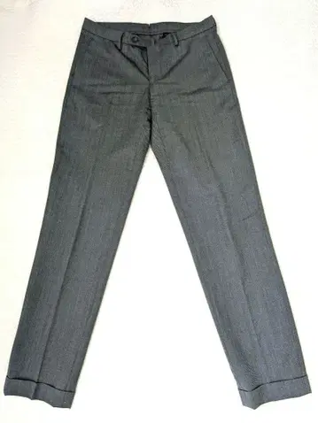 그레이 스트레이트 레그 슬랙스